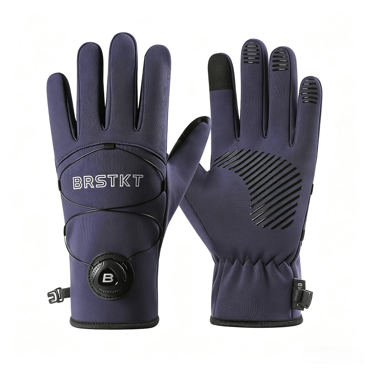 Winter Cycling Gloves for Men Women, Touchscreen Windproof Thermal Riding Gloves with Adjustable Dial Strap
