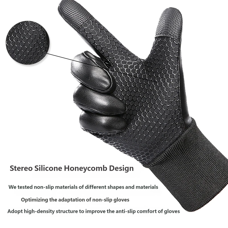 Winter Cycling Gloves, Touchscreen Waterproof Anti-Slip Thermal Gloves for Riding, Running, Outdoor Sports