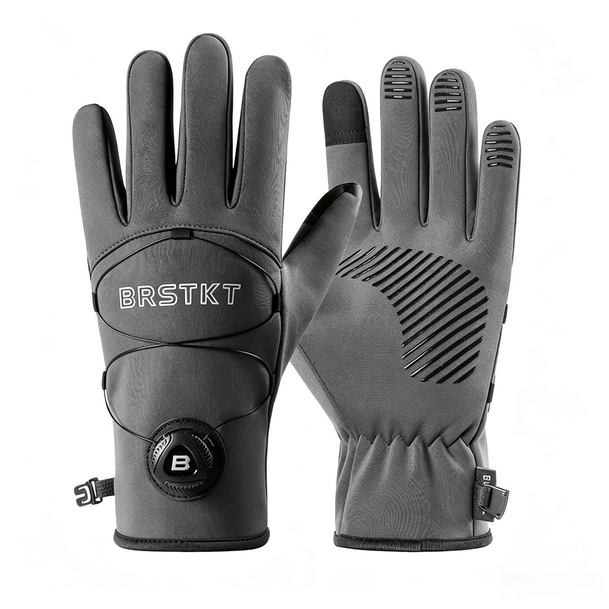 Winter Cycling Gloves for Men Women, Touchscreen Windproof Thermal Riding Gloves with Adjustable Dial Strap