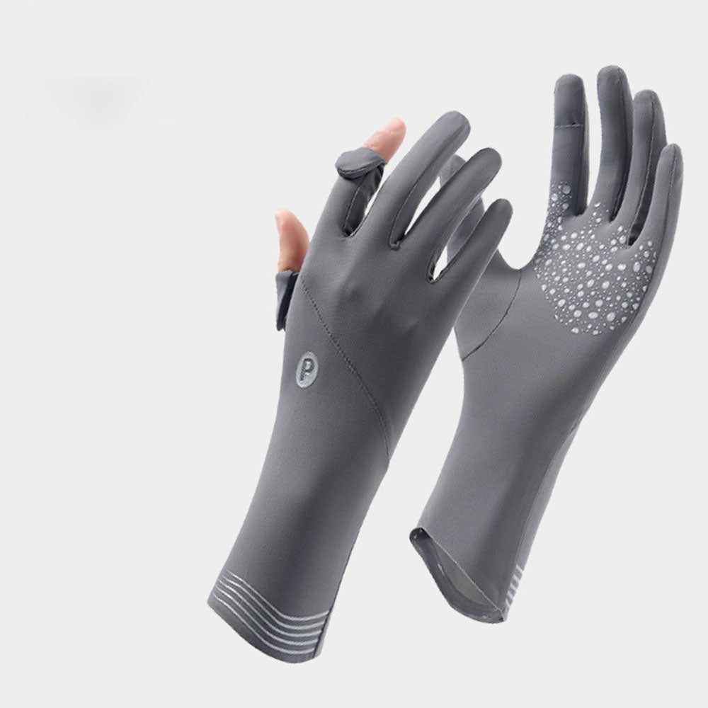 Ice Silk Sun Protection Gloves – Lightweight Breathable UV Block Driving Gloves