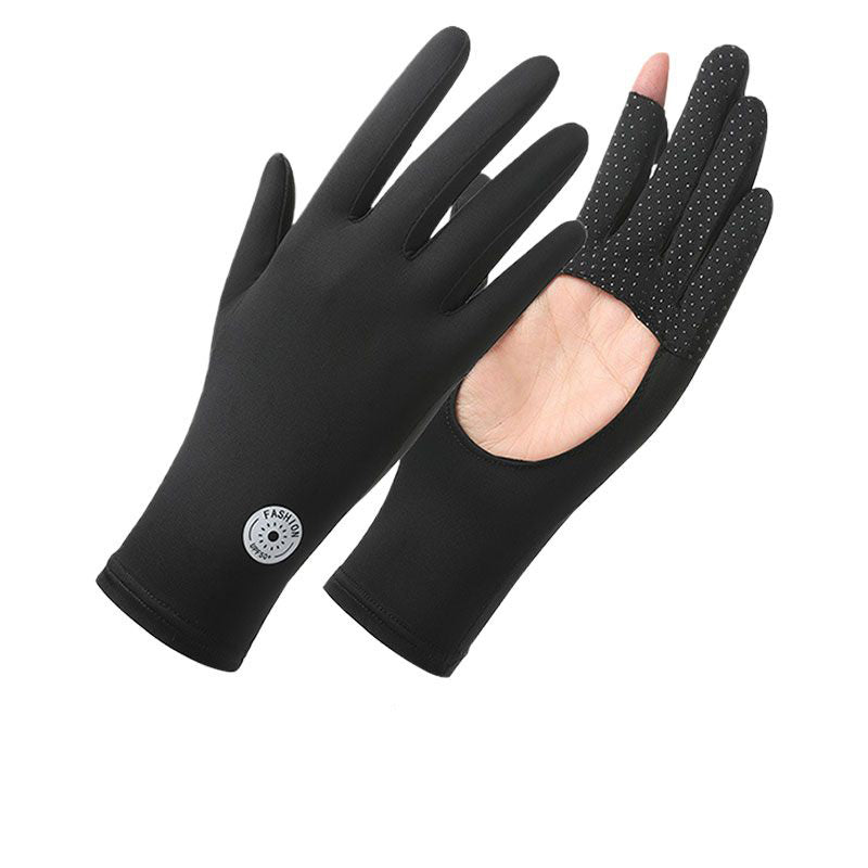 Perforated Ice Silk Gloves – Breathable Mesh UV Protection Driving Gloves
