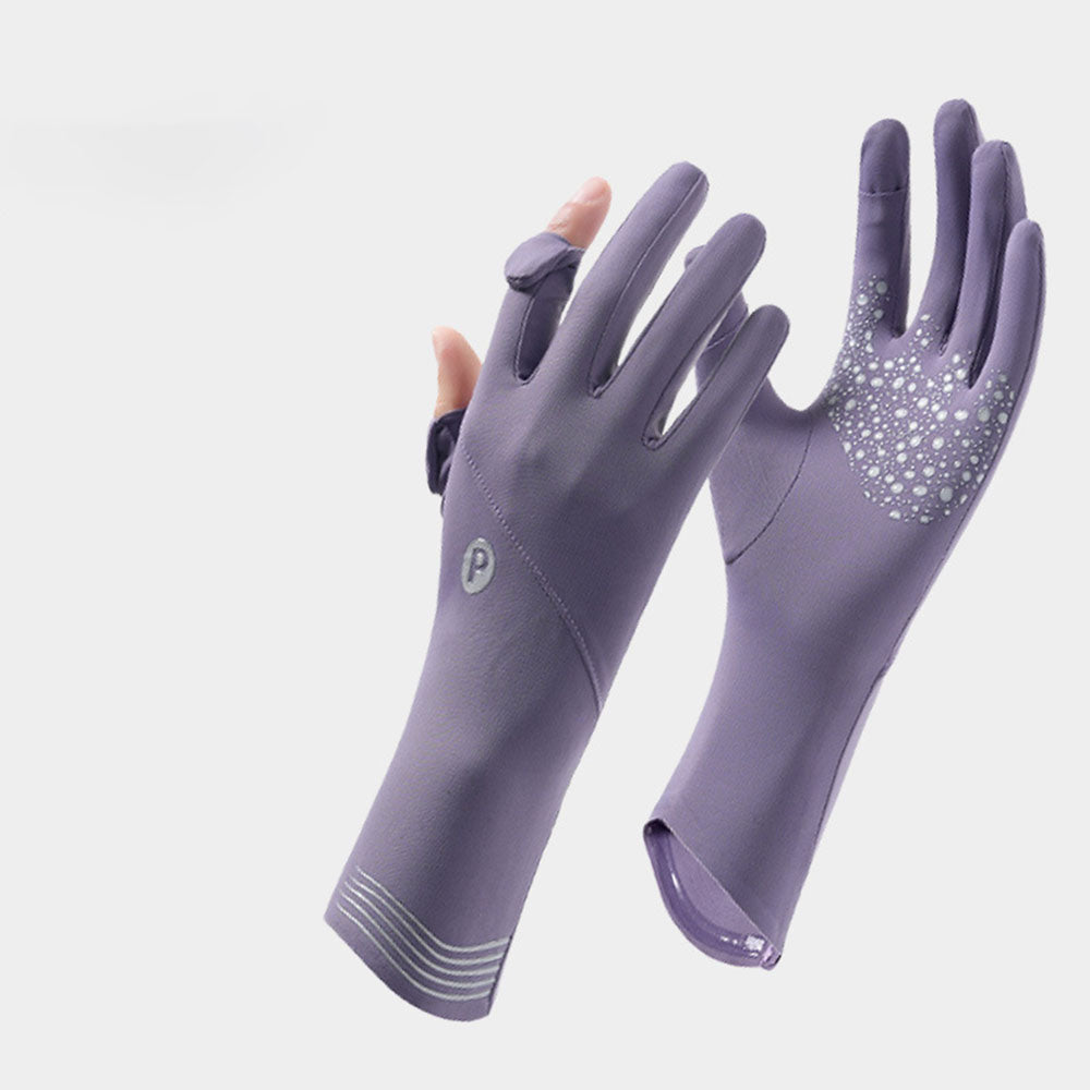 Ice Silk Sun Protection Gloves – Lightweight Breathable UV Block Driving Gloves